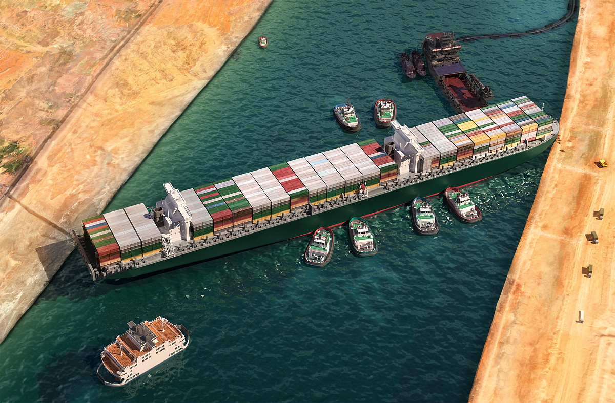 Blockade des Suez-Kanals durch die Ever Given